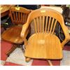 Image 1 : 2 SOLID WOOD VINTAGE OFFICE CHAIRS