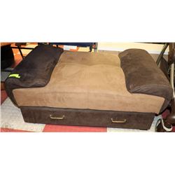 2 TONED BROWN OTTOMAN 43"X26"