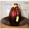 Image 1 : FLAT WITH 13"GOLD&RED TONE SHOWHOME  VASE & 1 DISH