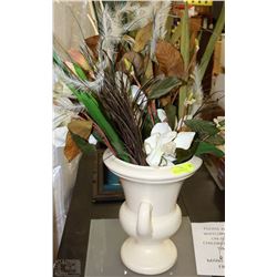 LARGE 16" HANDLED VASE BY HARARD (WITH FLOWERS)