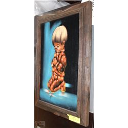 BEAUTIFUL BOY PRAYING ORIGINAL PAINT PICTURE