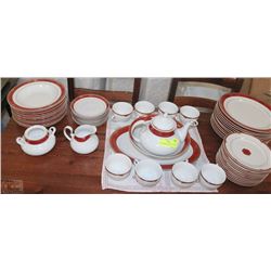 ESTATE PEGASUS FINE PORCELAIN GOLD TRIM DISH 57 PC