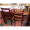 Image 1 : BROWN WOOD TABLE WITH 4 CHAIRS