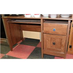 WOOD TONE OFFICE DESK WITH 2 DRAWERS