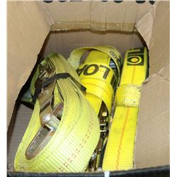 3 HEAVY DUTY RATCHET STRAPS 2"X27' EACH