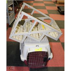 PETMART CARRY KENNEL WITH PET STEP