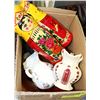 Image 1 : BOX OF UKRANIAN DISHWARE AND WOODEN UKRANIAN