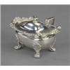 Image 1 : A good George III mustard, of Regency boat form beneath a hinged domed lid, urn finial, the broad...