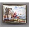 A late 18th century South Staffordshire enamel rectangular box, with gilt metal mounts, the domed...