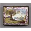 A late 18th century South Staffordshire enamel rectangular box, with gilt metal mounts, the hinge...