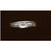 A platinum and single-stone diamond ring, the emerald cut stone mounted in a torque setting, Birm...