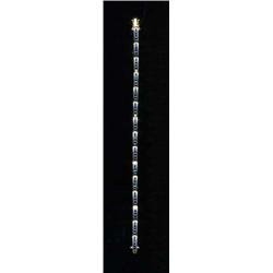 A sapphire and diamond bracelet, c.1985, the articulated rectangular sections channel set with sq...