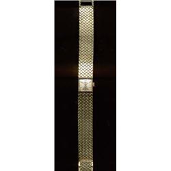 A lady's wristwatch, Alpina, the square silvered dial with baton numerals, jewelled nickel moveme...