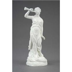 A Parian draped female figure of a herald, 8in high     £45/60...