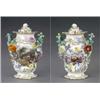 Image 1 : A Minton inverted baluster vase and cover, painted with a landscape with watermill, the reverse w...