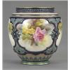 Image 1 : A Royal Worcester vase, with four panels painted with pink and yellow roses, by J. Flaxman, signe...