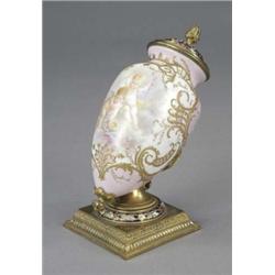 A 19th century 'Sevres' ovoid jar, painted by Colbert, signed, after Fragonard, with amorini and...