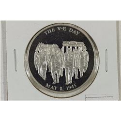 20.1 GRAM .999 SILVER PROOF MEDAL V-E DAY