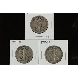 1944-P/D/S WALKING LIBERTY HALF DOLLARS