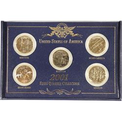 SET OF 5-2001 US 50 STATE QUARTERS GOLD PLATED