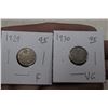 Image 1 : 1929 & 1930 Cdn. Ten Cent pcs.  F/VG