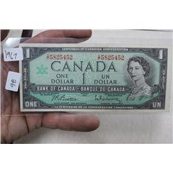 1967 Cdn. Centennial Dollar Bill - serial numbered