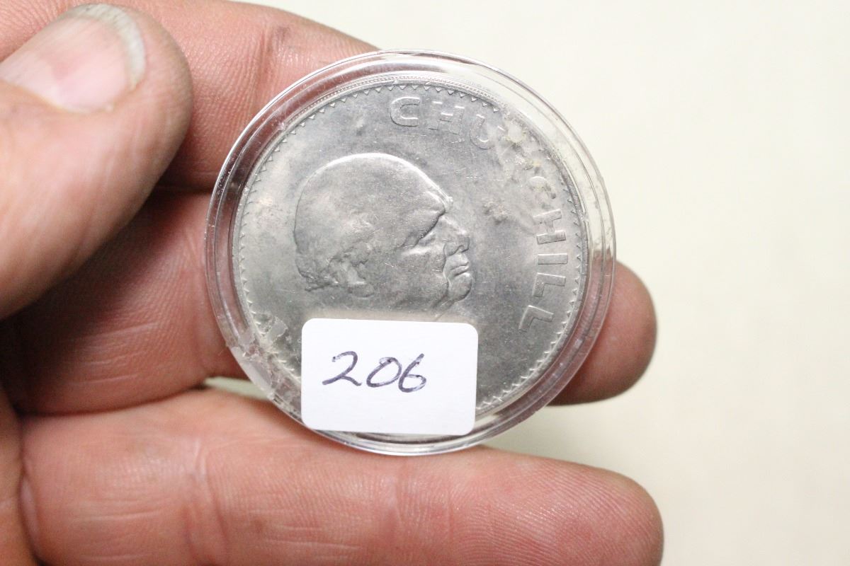 1965 Silver Two Headed Coin Churchill & Elizabeth