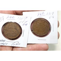 1907 & 1919 Cdn. Large Pennies