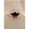 Image 1 : STERLING SILVER SALT CELLAR WITH COBALT LINER