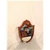 Image 1 : AMERICAN MAPLE FRAMED BEVELLED SHIELD SHAPE MIRROR