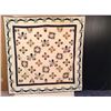 Image 1 : 83" SQUARE HAND STITCHED FLORAL+RIBBON DECORATED