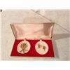 Image 1 : AMBER+RHINESTONE PENDANT+EARRING SET IN ORIG.