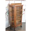 Image 1 : ANTIQUE OAK BOWED GLASS DISPLAY CASE