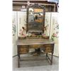 Image 2 : ANTIQUE BARLEY TWIST DESK AND WALL MIRROR