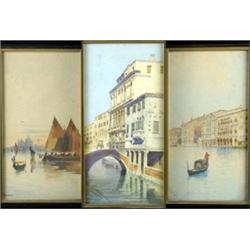 ** Baldo (19th - 20th Century), and two others, Three - Venetian Views, each signed, watercolours...