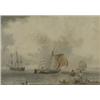 Image 1 : English School (Early 19th Century), The Dutch Coast, merchantmen and sailing barges in an estuar...