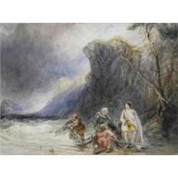 Manner of Charles Bentley (1806 - 1854), Return Of The Young Pretender, dramatic coastal scene at...