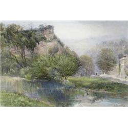 W** Morton (19th - 20th Century), Matlock Dale, Derbyshire, with High Tor and the Heights of Abra...