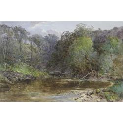 Rosa Müller (19th Century), On The Lleder, North Wales, a wooded summer landscape, signed, dated...