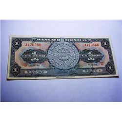 1954 MEXICO ONE PESO BANKNOTE