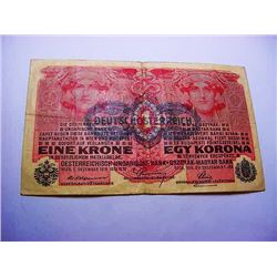 1918 AUSTRIA KRONE BANKNOTE