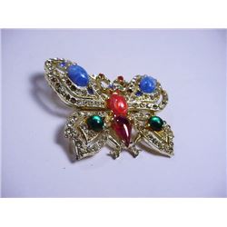 RHINESTONE BUTTERFLY PIN