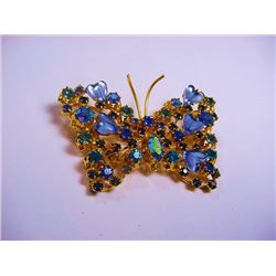 VINTAGE RHINESTONE BUTTERFLY PIN