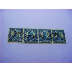 1926 TEDDY ROOSEVELT COIL STAMP  STRIP OF  4