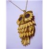 Image 1 : VINTAGE SIGNED ENAMEL MOVEABLE OWL NECKLACE