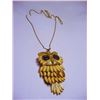 Image 2 : VINTAGE SIGNED ENAMEL MOVEABLE OWL NECKLACE