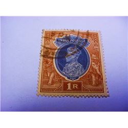 EARLY INDIA 1  RUPEE  STAMP