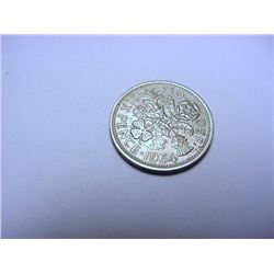 1964 BRITISH 6 PENCE WEDDING COIN