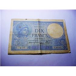 1940 FRANCE 10 FRANCS BANKNOTE