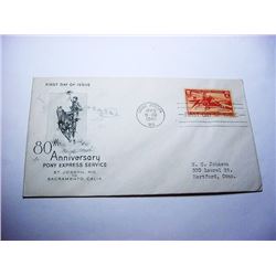 1940 PONY EXPRESS FIRST DAY COVER